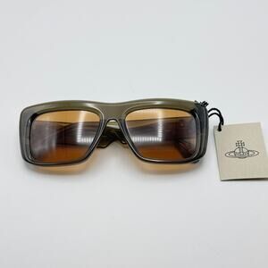 Vivienne Westwood Sunglasses Laurent VW5050 537 Khaki Frame Brown Lens 55mm New